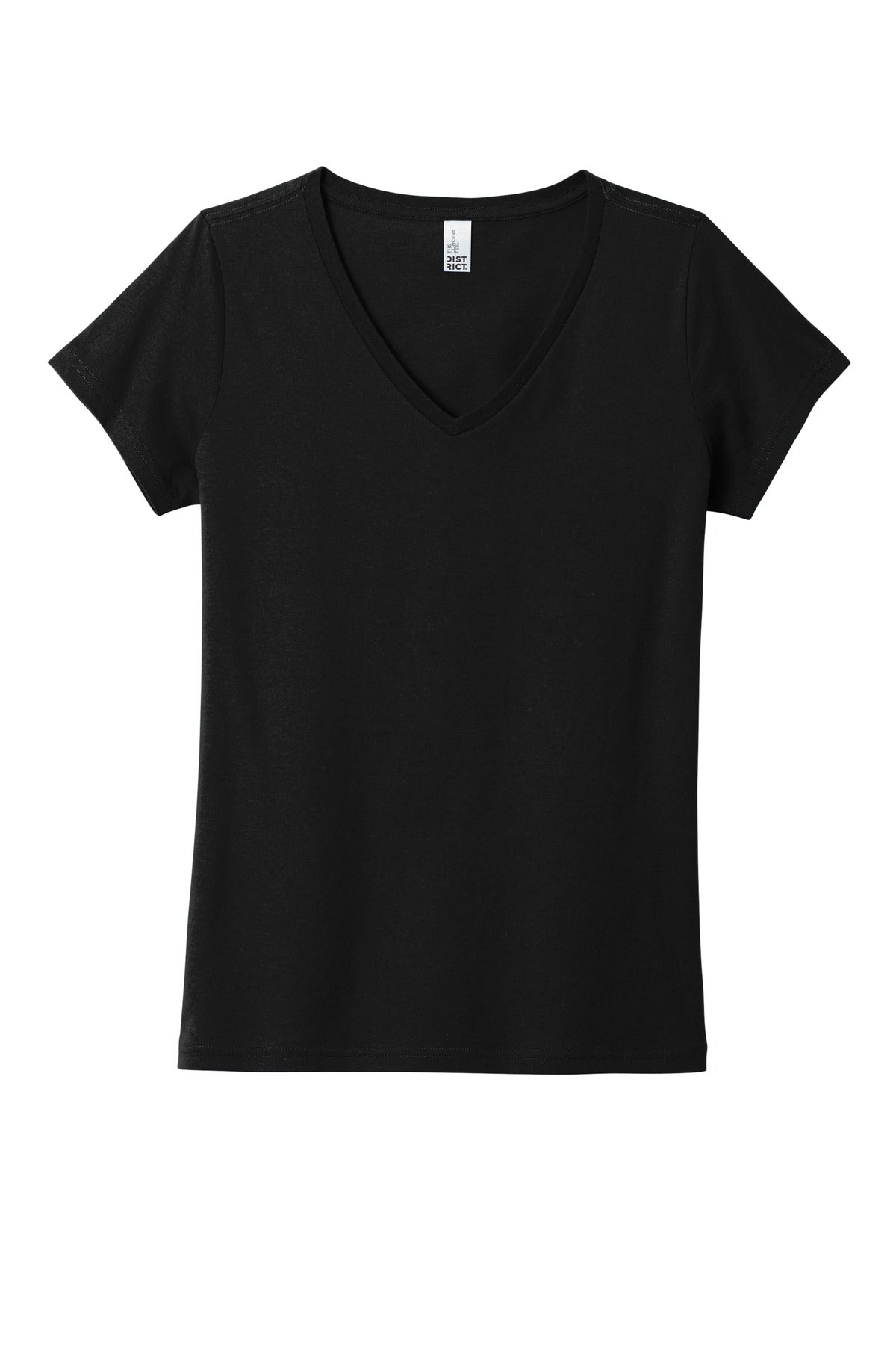 Front View of Black District Women's The Concert Tee V-Neck DT5002