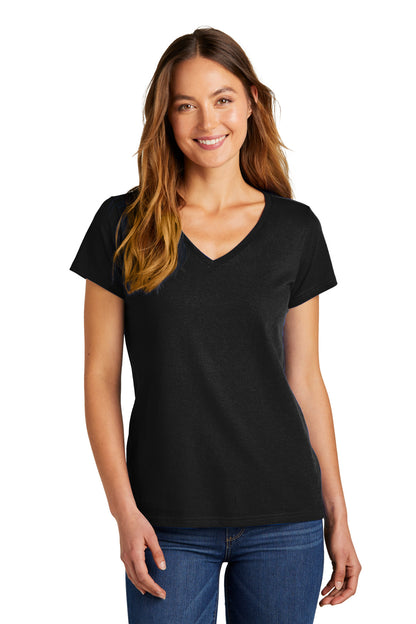 Front View of Black District Women's The Concert Tee V-Neck DT5002