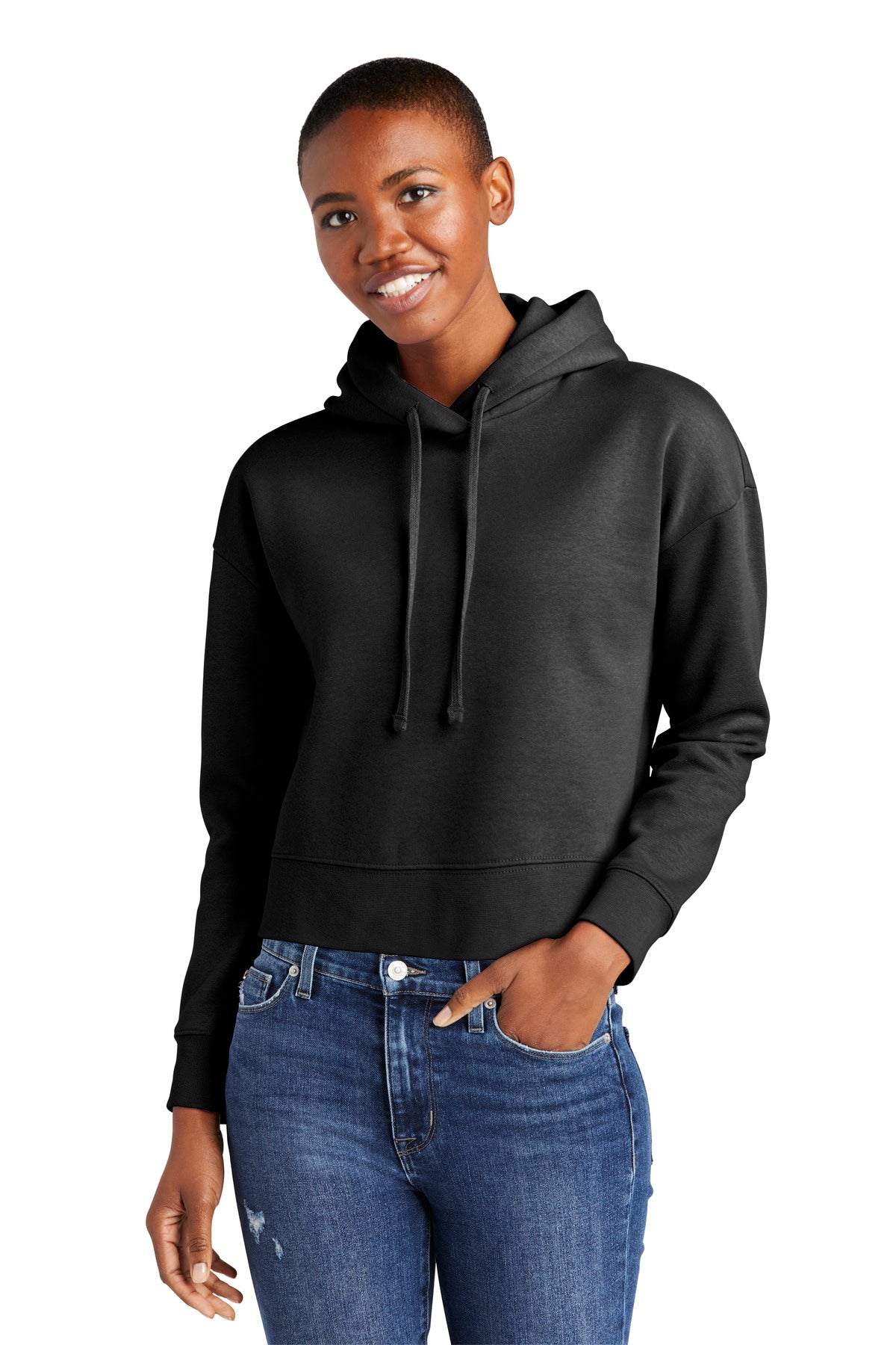 Front View of Black District Women's V.I.T. Fleece Hoodie DT6101