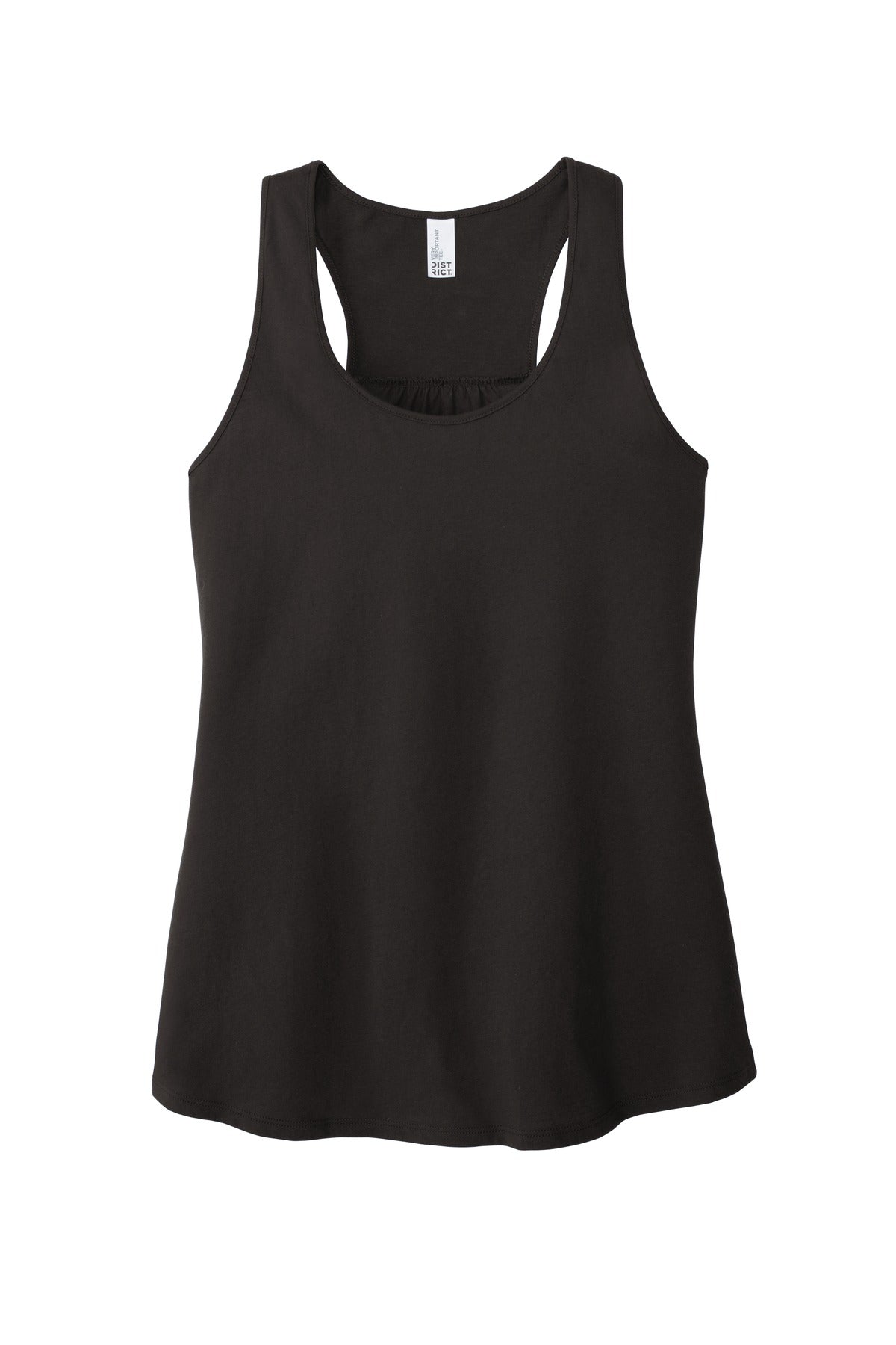 Front View of Black District Women's V.I.T. Racerback Tank DT6302