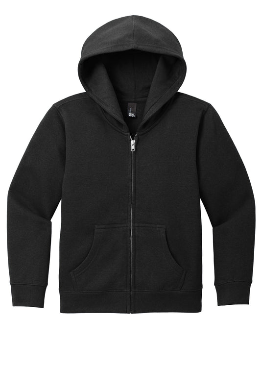 Front View of Black District Youth V.I.T. Fleece Full-Zip Hoodie DT6102Y