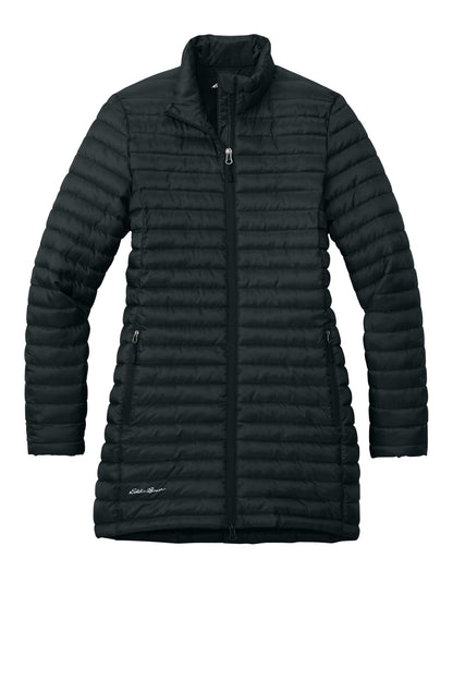 Front View of Black Eddie Bauer Women's Packable Quilted Full-Zip EB515