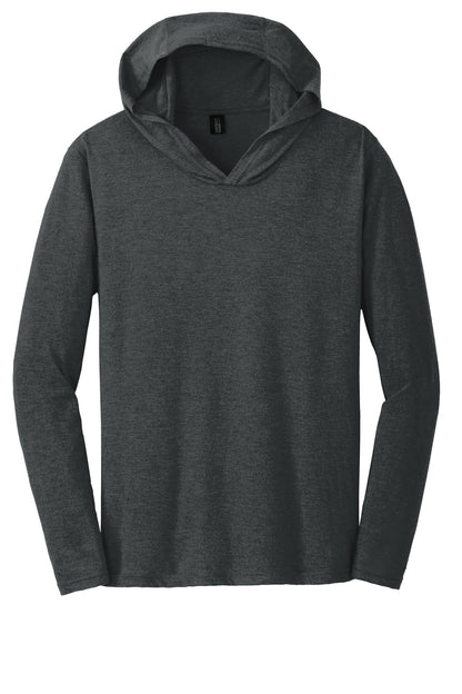 Front View of Black Frost District Perfect Tri Long Sleeve Hoodie. DM139