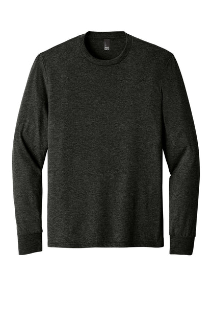 Front View of Black Frost District Perfect Tri Long Sleeve Tee . DM132