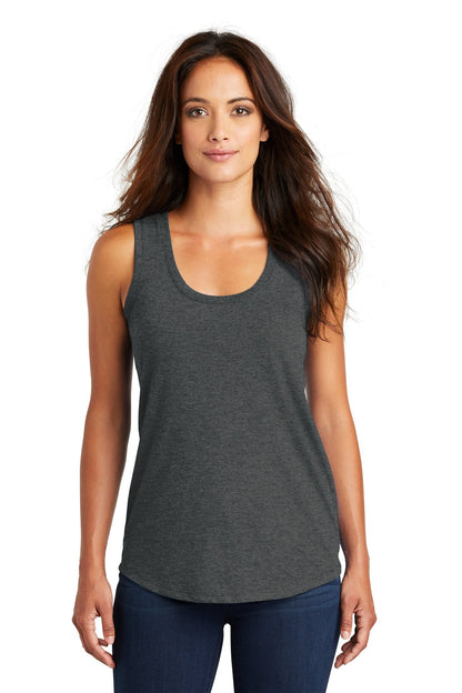 Front View of Black Frost District Women's Perfect Tri Racerback Tank. DM138L