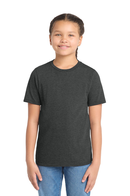 Front View of Black Frost District Youth Perfect Tri Tee. DT130Y
