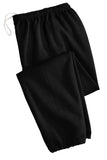Front View of Black Gildan Heavy Blend Sweatpant. 18200