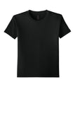Front View of Black Gildan Youth Softstyle T-Shirt 64000B