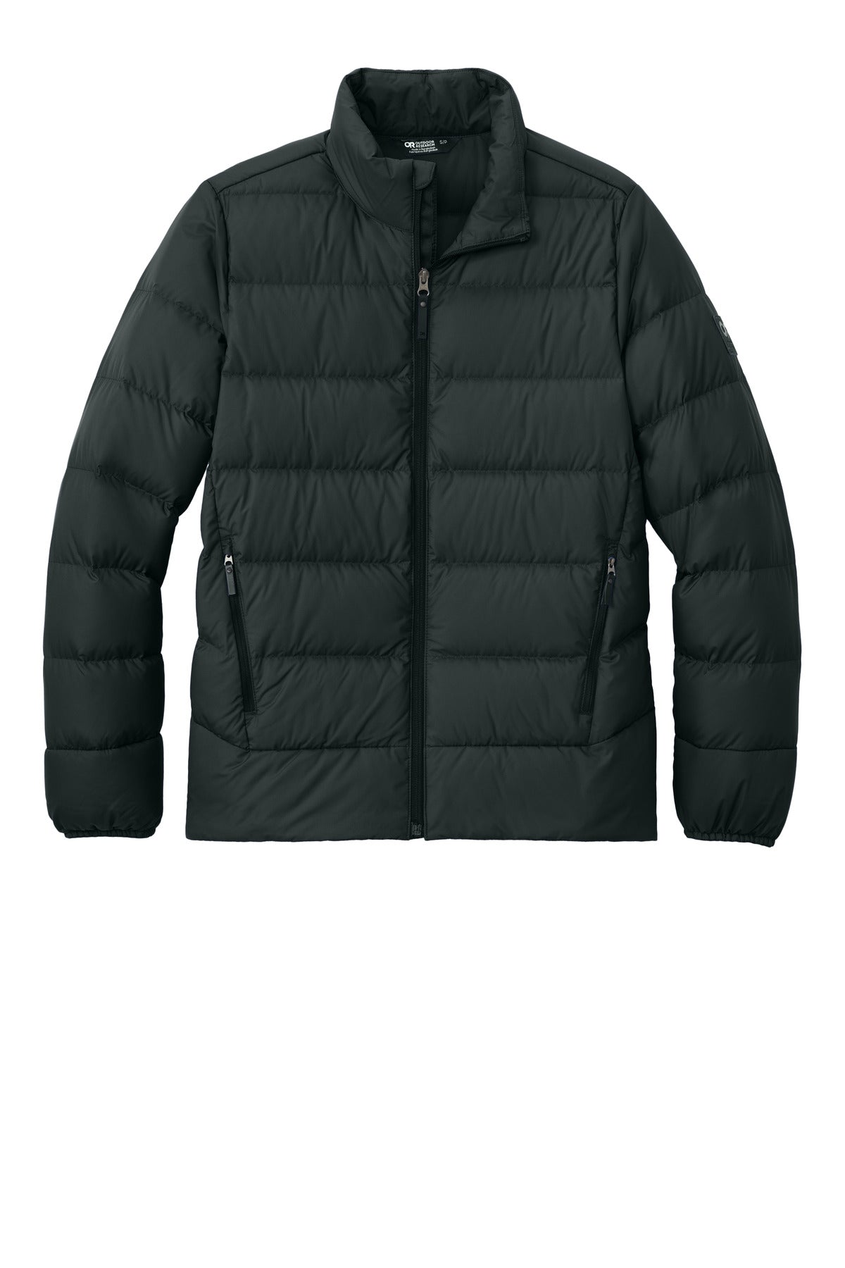 Front View of Black LIMITED EDITION Outdoor Research Coldsnap Down Jacket OR322226