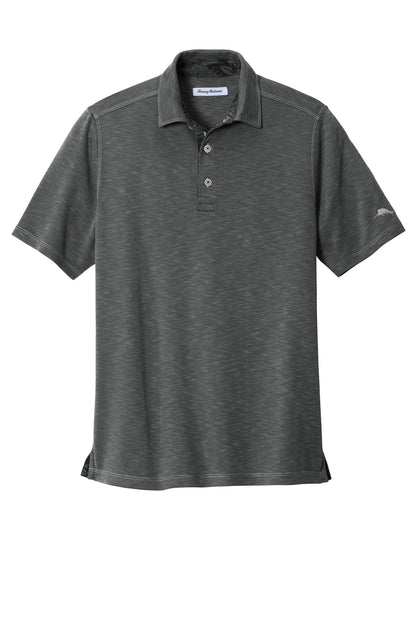 Front View of Black LIMITED EDITION Tommy Bahama Palmetto Paradise Polo ST224065TB