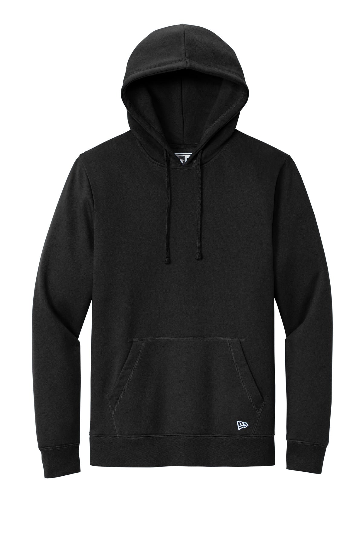 Front View of Black New Era Comeback Fleece Pullover Hoodie NEA550