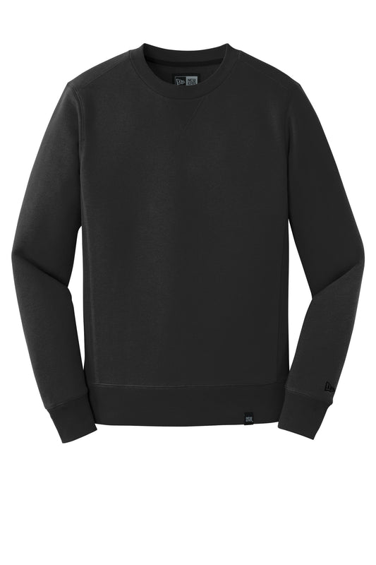 Front View of Black New Era French Terry Crew. NEA501