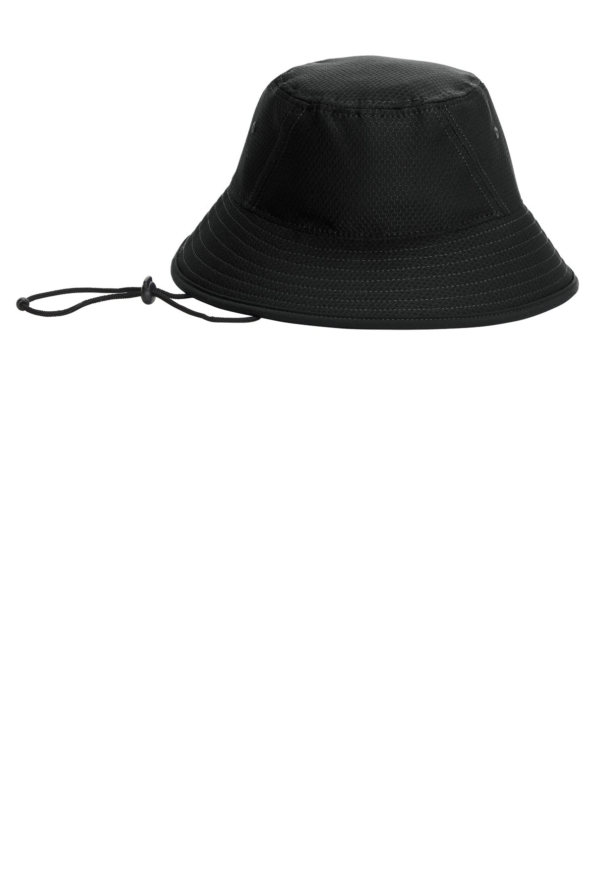 Front View of Black New Era Hex Era Bucket Hat NE800