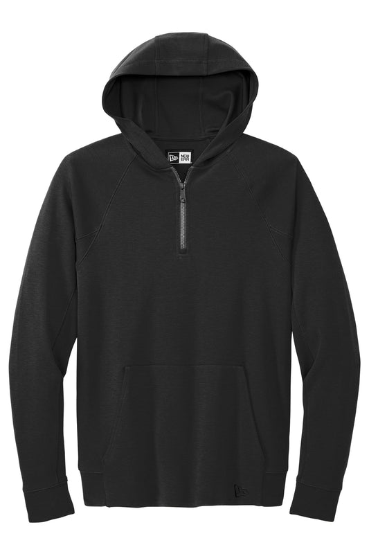 Front View of Black New Era STS 1/4-Zip Hoodie NEA541