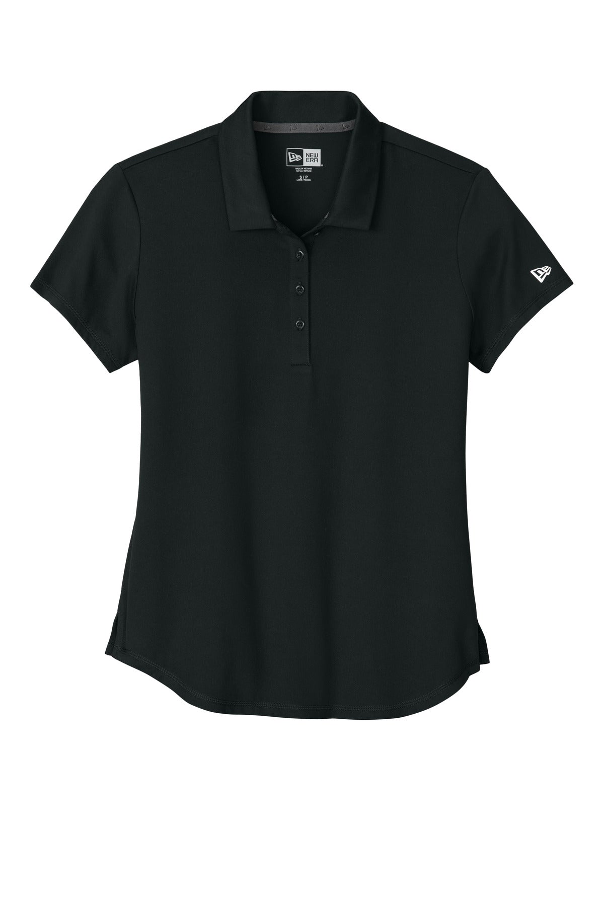 Front View of Black New Era Women's Power Polo LNEA225