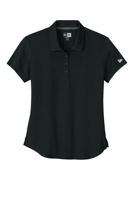 Front View of Black New Era Women's Power Polo LNEA225