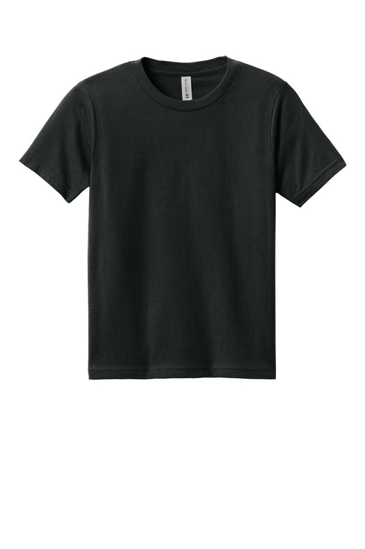 Front View of Black Next Level Apparel Youth Cotton Tee NL3310