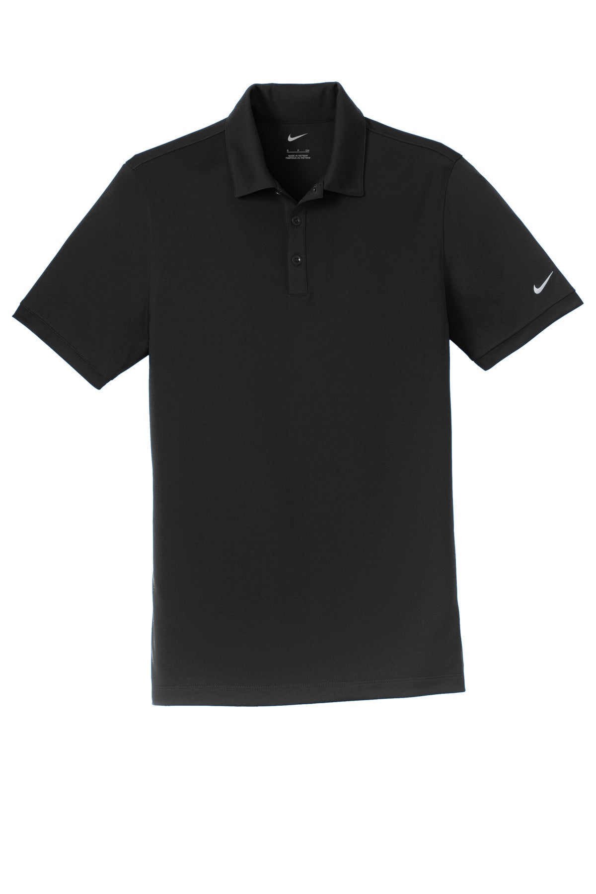Front View of Black Nike Dri-FIT Players Modern Fit Polo. 799802