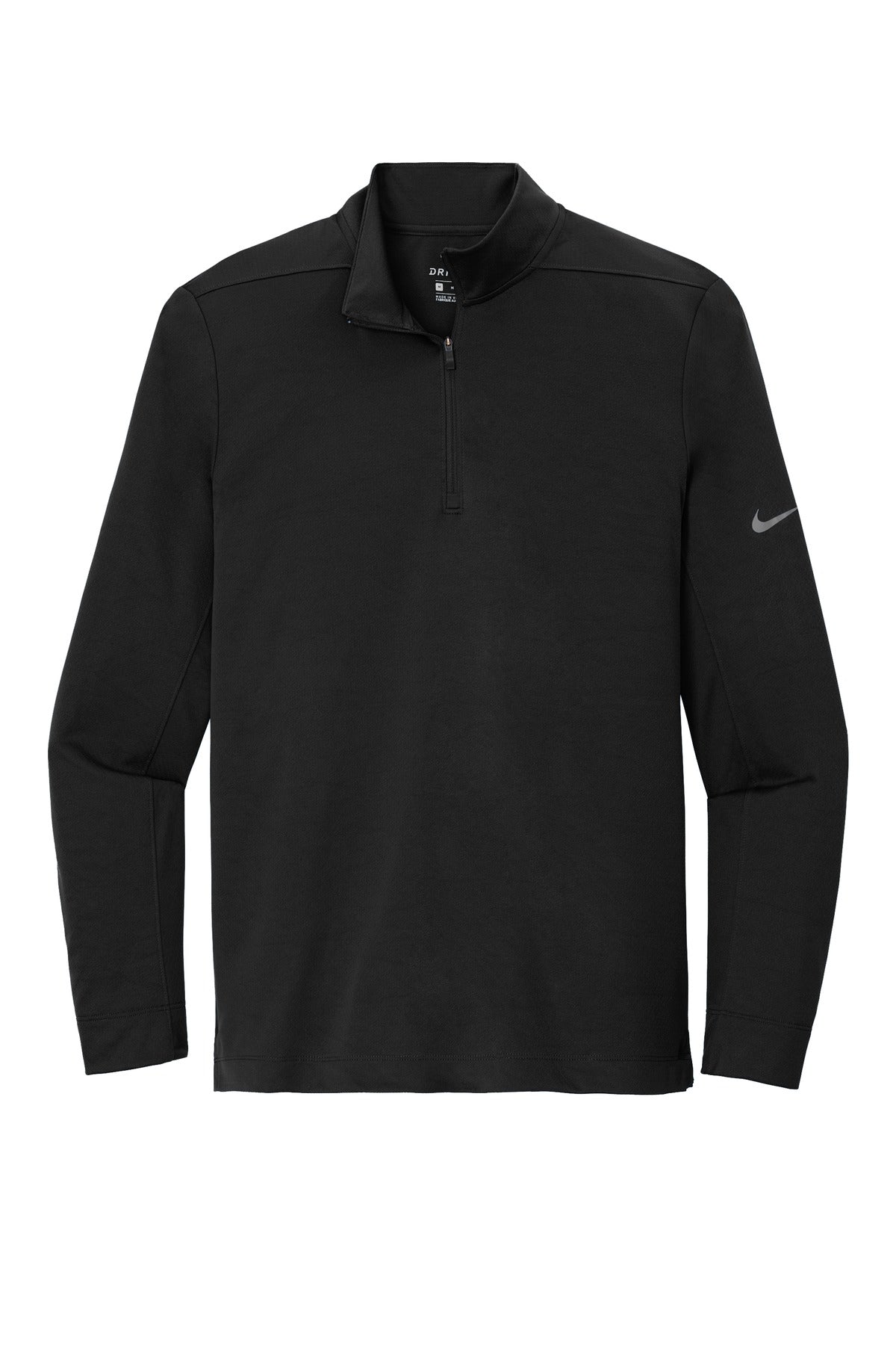 Front View of Black Nike Dry 1/2-Zip Cover-Up NKBV6044