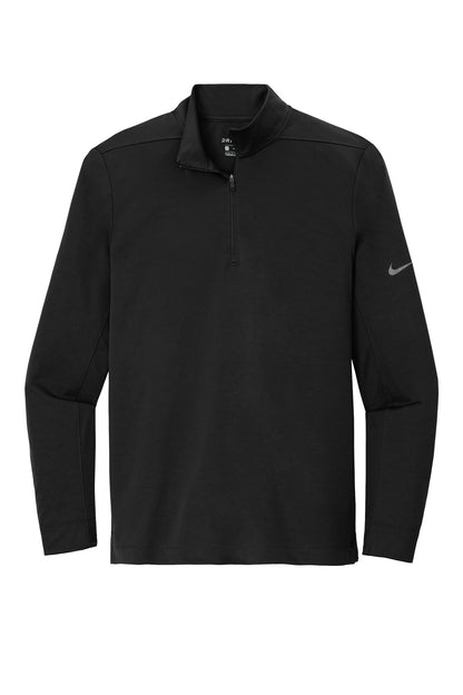 Front View of Black Nike Dry 1/2-Zip Cover-Up NKBV6044