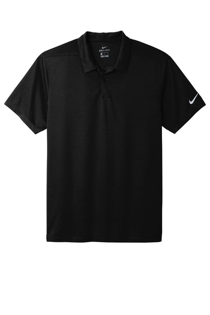 Front View of Black Nike Dry Essential Solid Polo NKBV6042