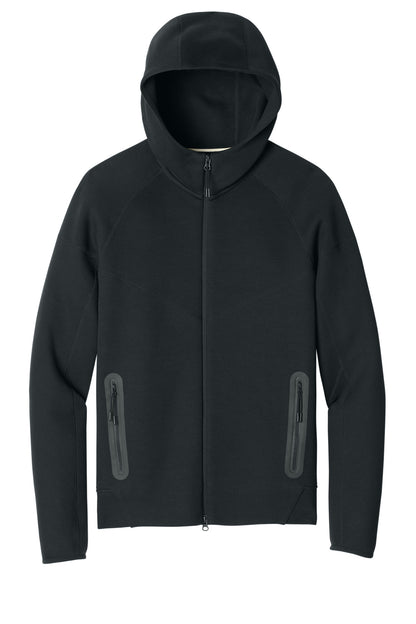 Front View of Black Nike Tech Fleece Full-Zip Hoodie NKFQ4762