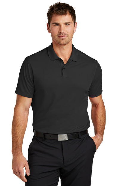Front View of Black Nike Victory Solid Polo NKDX6684