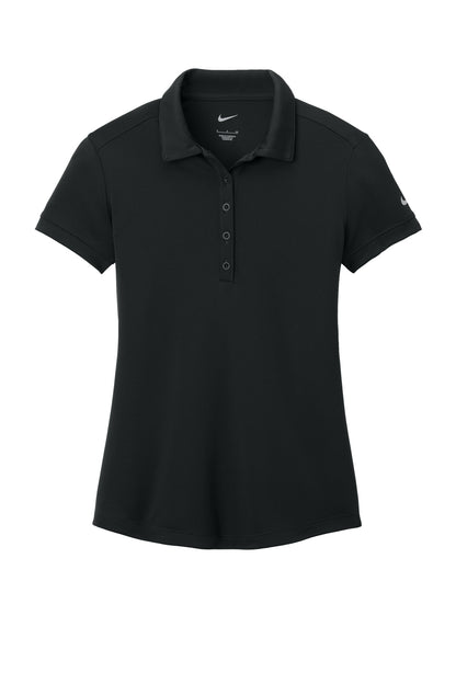 Front View of Black Nike Women's Dri-FIT Players Modern Fit Polo. 811807