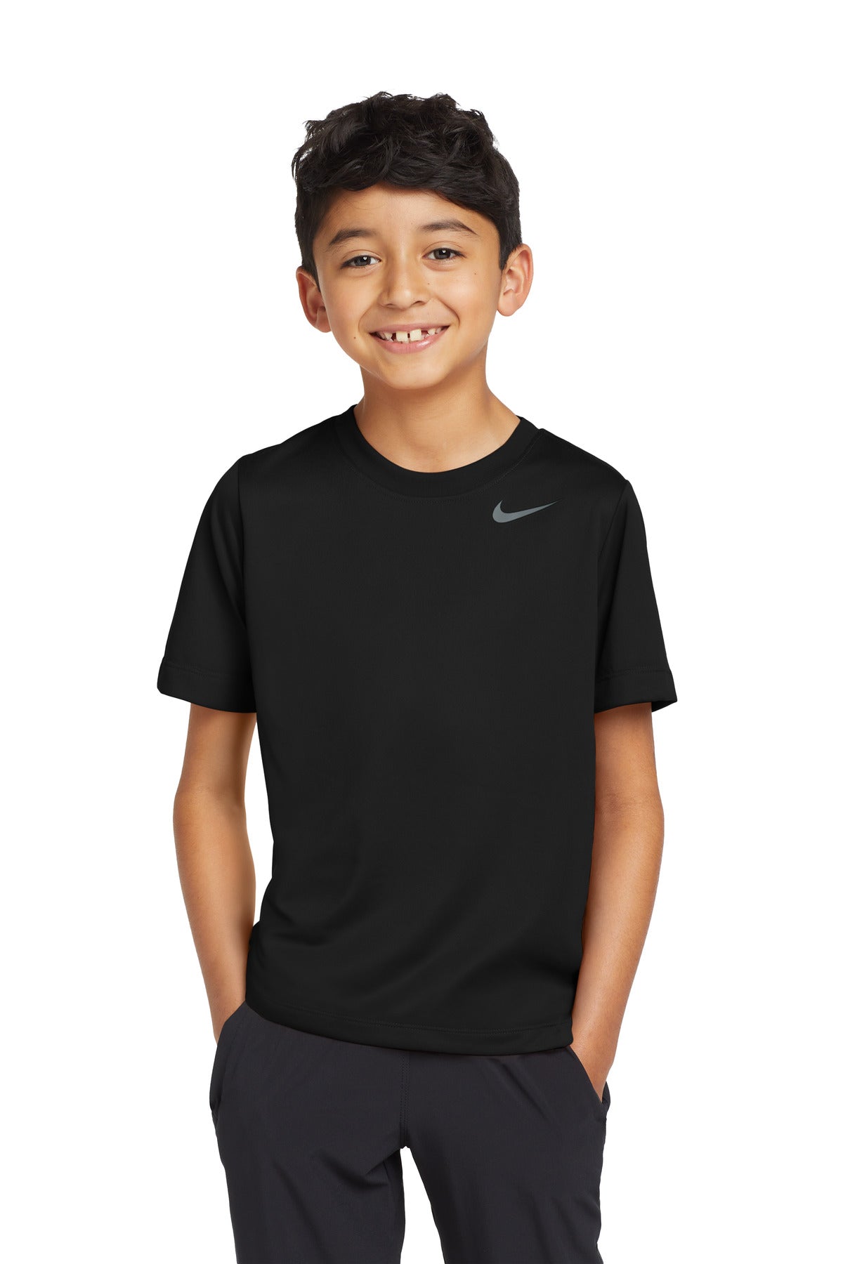 Front View of Black Nike Youth Team rLegend Tee DV7317