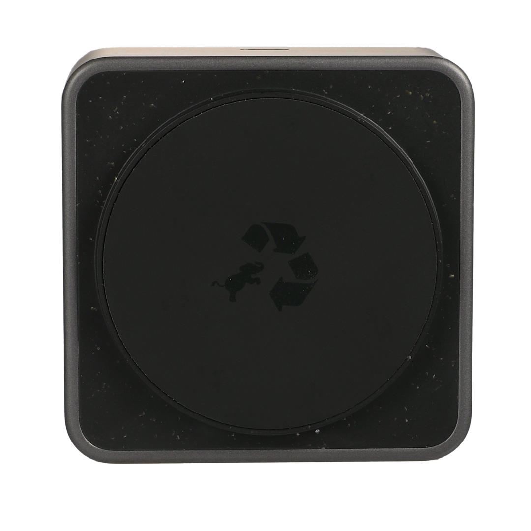 Front View of Black Nimble Pivot 3-in-1 Wireless Compact Charger plain