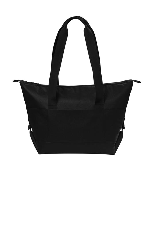 Front View of Black Port Authority 18-Can Collapsible Cooler BG516