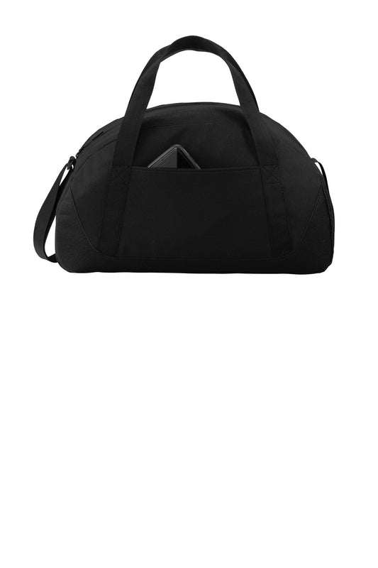 Front View of Black Port Authority Access Dome Duffel. BG818