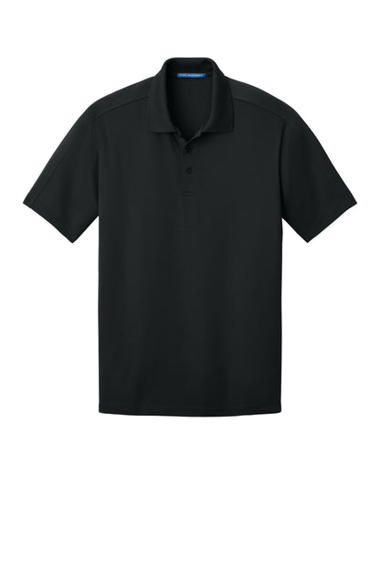 Front View of Black Port Authority Diamond Jacquard Polo. K569