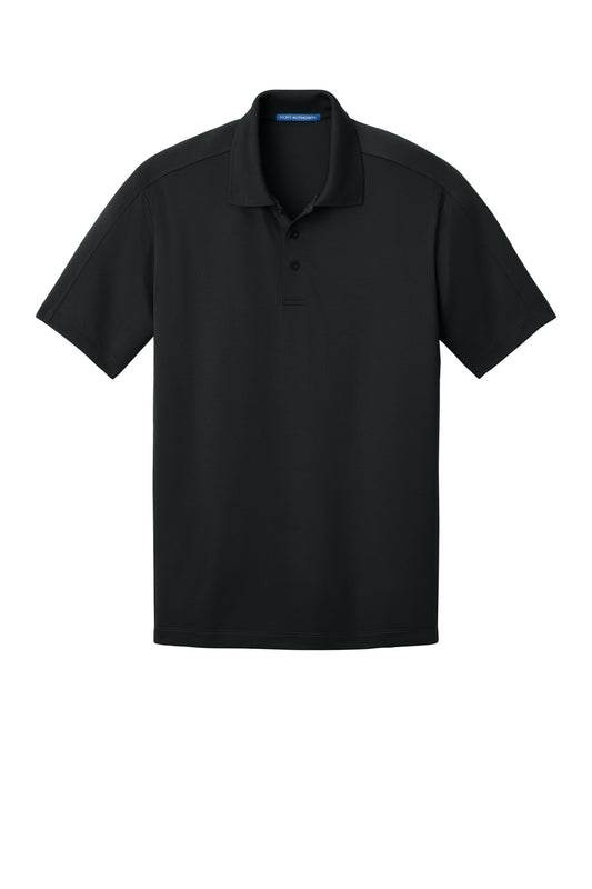 Front View of Black Port Authority Diamond Jacquard Polo. K569