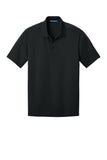 Front View of Black Port Authority Diamond Jacquard Polo. K569
