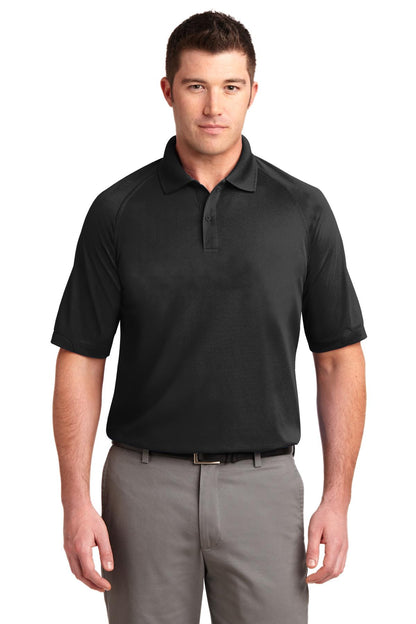Front View of Black Port Authority Dry Zone Ottoman Polo. K525
