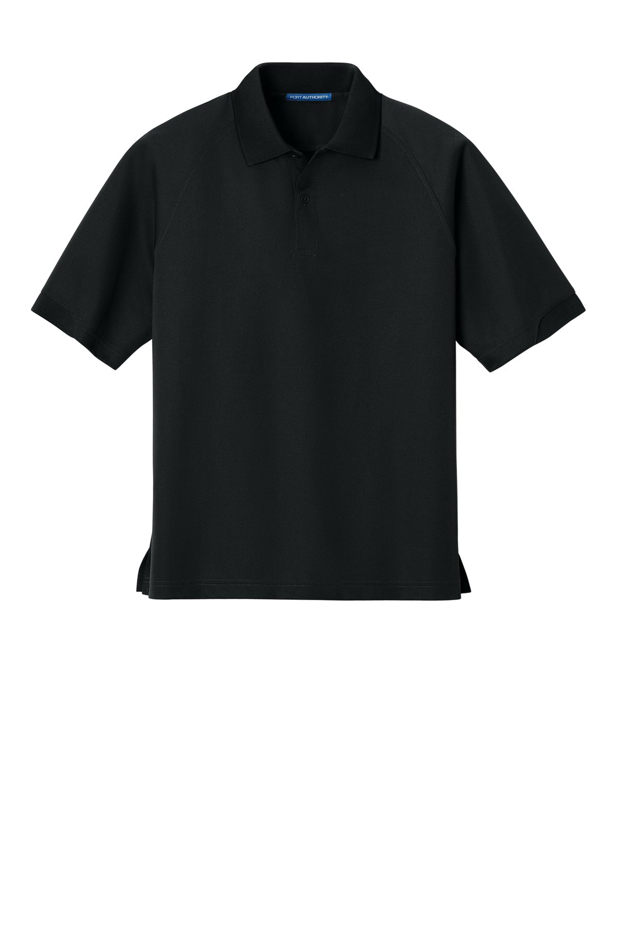 Front View of Black Port Authority Dry Zone Ottoman Polo. K525