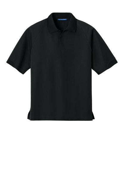 Front View of Black Port Authority Dry Zone Ottoman Polo. K525