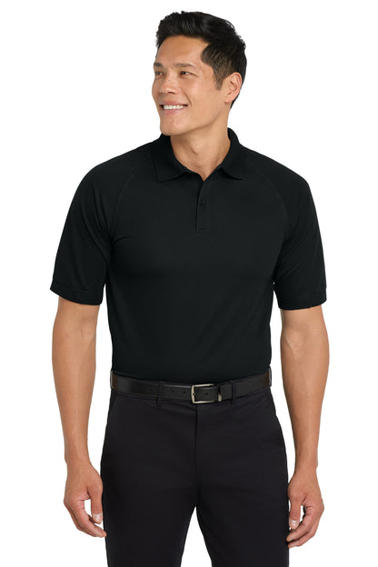Front View of Black Port Authority Dry Zone Ottoman Polo. K525