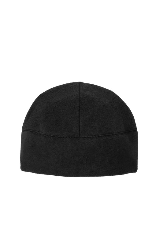 Front View of Black Port Authority Fleece Beanie. C918