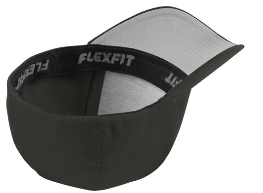 Front View of Black Port Authority Flexfit Cap. C865