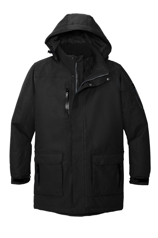 Front View of Black Port Authority Heavyweight Parka. J799