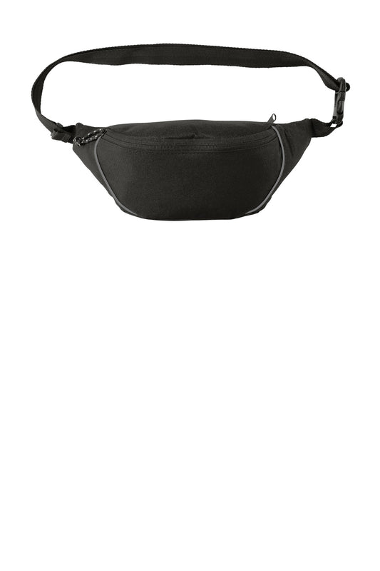 Front View of Black Port Authority Hip Pack BG905