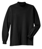 Front View of Black Port Authority Interlock Knit Mock Turtleneck. K321
