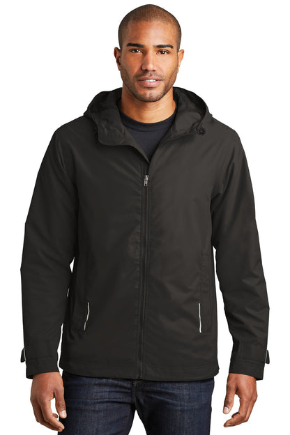 Front View of Black Port Authority Northwest Slicker. J7710