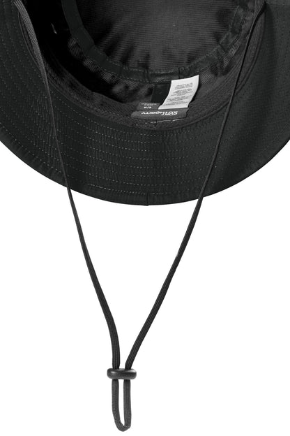 Front View of Black Port Authority Outdoor UV Bucket Hat C948