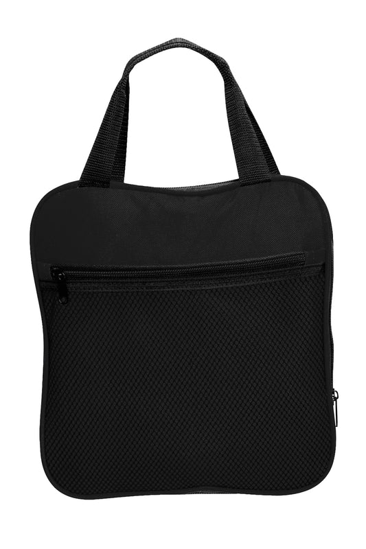 Front View of Black Port Authority Packable Travel Duffel. BG114
