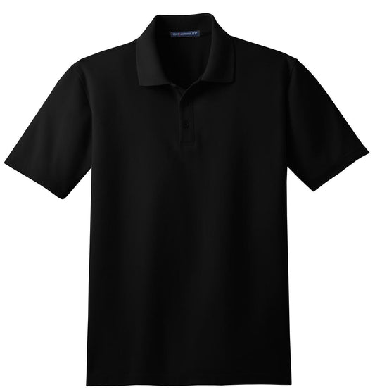 Front View of Black Port Authority Stain-Release Polo. K510