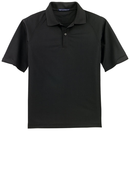 Front View of Black Port Authority Tall Dry Zone Ottoman Polo. TLK525