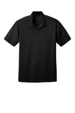 Front View of Black Port Authority Tall Silk Touch Performance Polo. TLK540